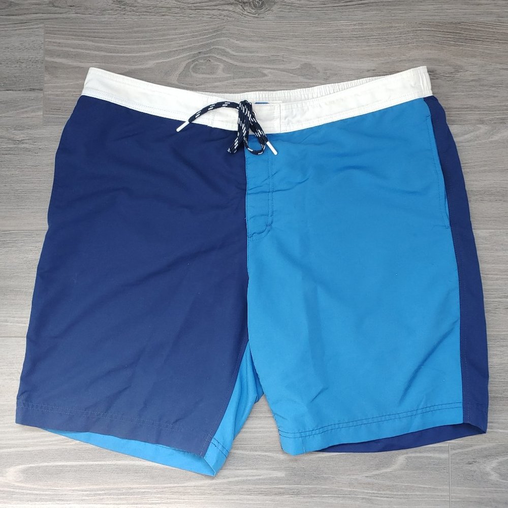 Excellent Used Condition Men's LANDS END Swim Trunks Blue Size XL